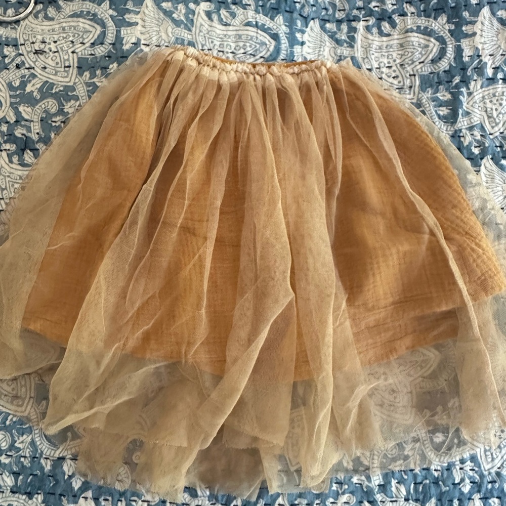 Dusty rose and golden cotton tulle Skirt